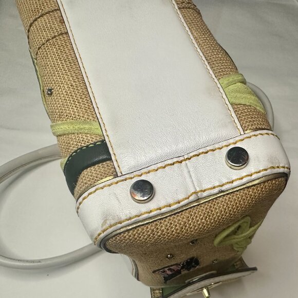 Coach Vintage Ladybug Applique Boxy Straw Tote Limited Edition 2004 Natural 4439 - Picture 13 of 14